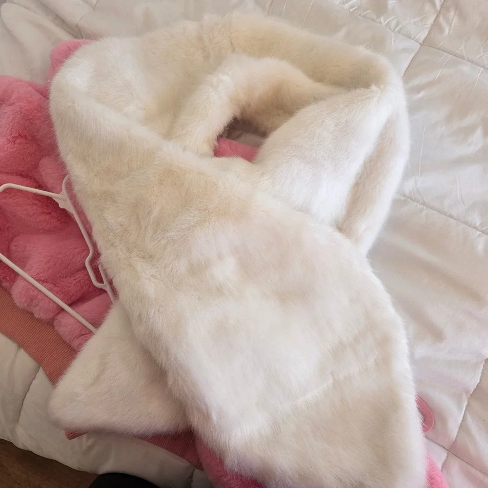 Restoration Hardware RH Ivory Faux Fur Throw Blanket Ultra Soft‎ Plush Luxury